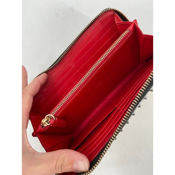 Christian Louboutin Panettone Metallic Gold Spike Stud Continental Long Wallet - Picture 6 of 7